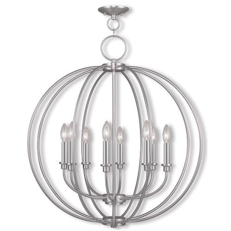 Livex Lighting Milania 8 Light Brushed Nickel Chandelier 4668-91