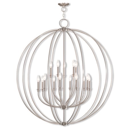 Livex Lighting Milania 15 Light Brushed Nickel Foyer Chandelier 46690-91