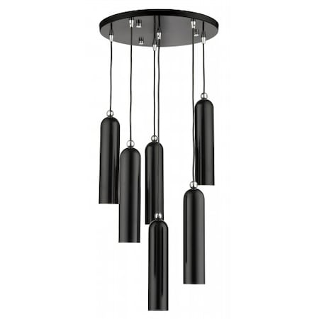 Livex Lighting Shiny Black Pendant, 6 Light 46756-68