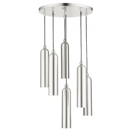 Livex Lighting Brushed Nickel Pendant, 6 Light 46756-91