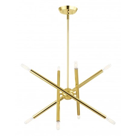Livex Lighting Polished Brass Chandelier, 8 Light 46774-02