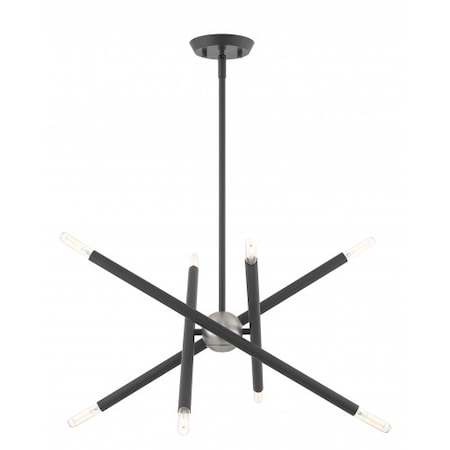 Livex Lighting Scandinavian Gray Chandelier, 8 Light 46774-76