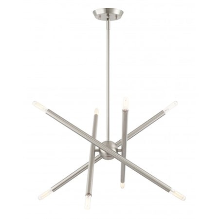 Livex Lighting Brushed Nickel Chandelier, 8 Light 46774-91