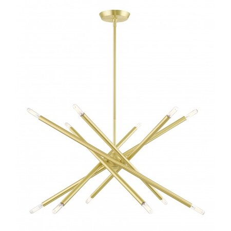 Livex Lighting Satin BrassChandelier, 12 Light 46776-12