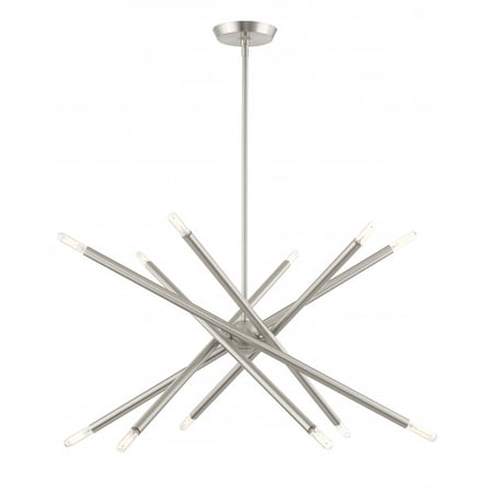 Livex Lighting Brushed Nickel Chandelier, 12 Light 46776-91