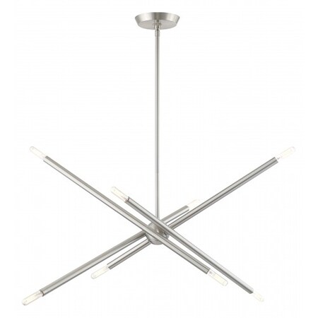 Livex Lighting Brushed Nickel Chandelier, 8 Light 46778-91