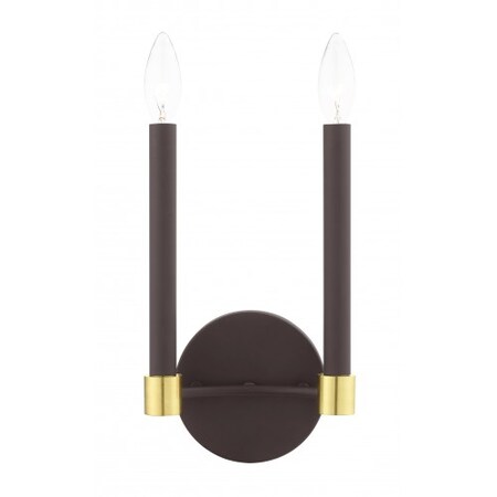 Livex Lighting Bronze with Satin Brass Accents Sconce, 2 46882-07