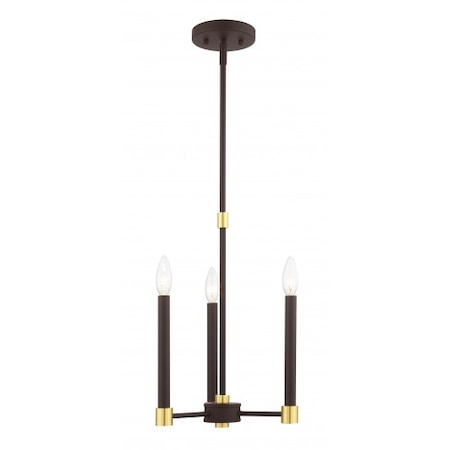 Livex Lighting Bronze with Satin Brass Accents Chandeli 46883-07