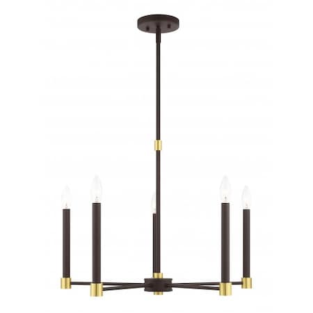 Livex Lighting Bronze with Satin Brass Accents Chandeli 46885-07
