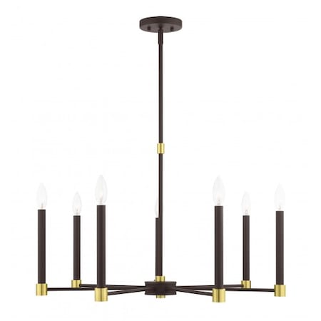 Livex Lighting Bronze with Satin Brass Accents Chandeli 46887-07