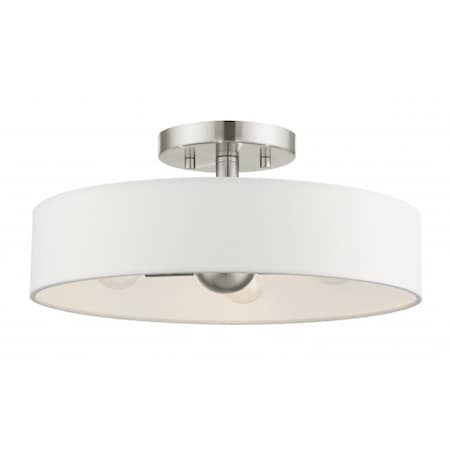 Livex Lighting Brushed Nickel Semi Flush, 4 Light 46927-91