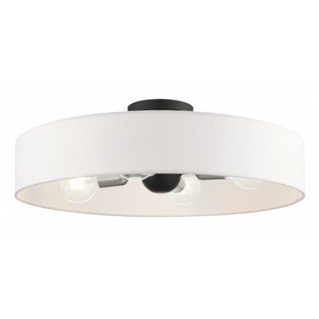 Livex Lighting Black with Brushed Nickel Accents Semi F 46928-04