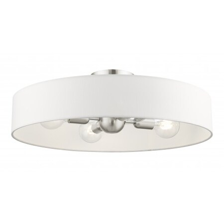 Livex Lighting Brushed Nickel Semi Flush, 4 Light 46928-91