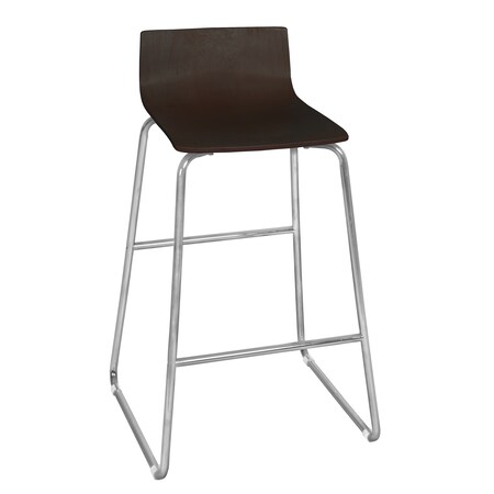 Regency Ares Cafe High Stool, Mocha Walnut/Chrome 4695MWCM