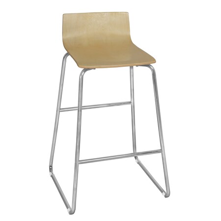 Regency Ares Cafe High Stool, Natural/Chrome 4695NTCM