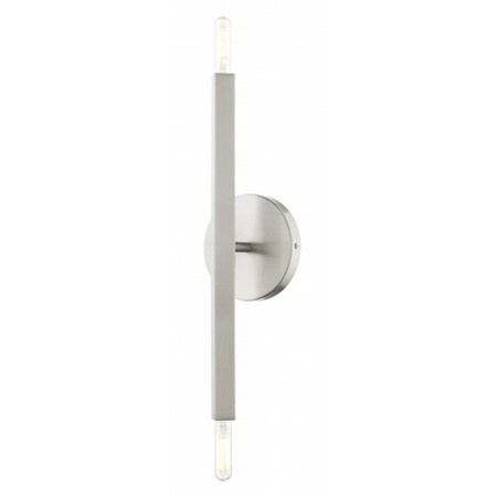 Livex Lighting Brushed Nickel ADA Sconce, 2 Light 46981-91