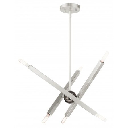 Livex Lighting Brushed Nickel Chandelier, 6 Light 46984-91
