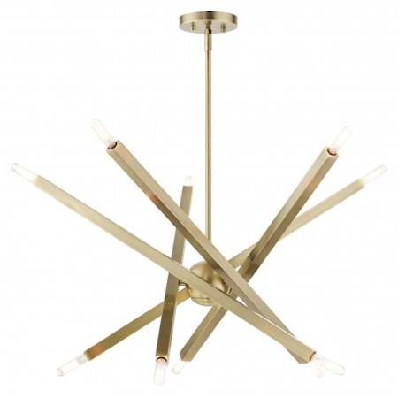 Livex Lighting Antique Brass Chandelier, 10 Light 46986-01