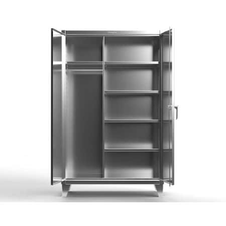 Strong Hold Steel Wardrobe Cabinet, 48" W, 78" H 46-W-245-SS