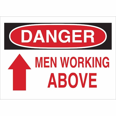 Brady Danger, Men Working Above, 14" W x 10" H, Rectangle, Aluminum, 42535 42535