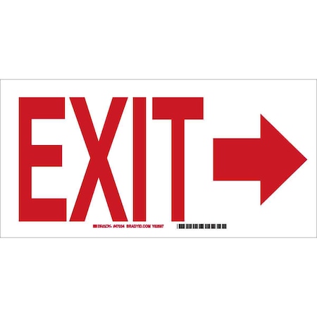 Brady Exit Sign, Plastic, 10" W, 7" H, Exit, White 22455