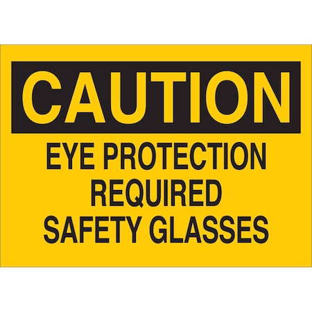 Brady Caution Sign, 7 in Height, 10 in Width, Plastic, Rectangle, English 22584