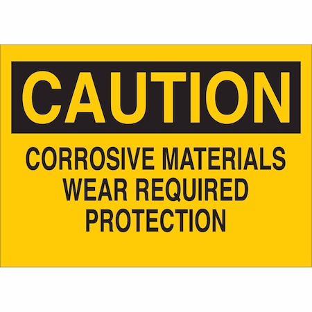 Brady Chemical Sign, 7 in Height, 10 in Width, Fiberglass, Rectangle, English 122838