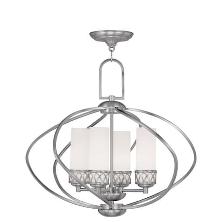 Livex Lighting Westfield 4 Light Brushed Nickel Chandelier 4724-91