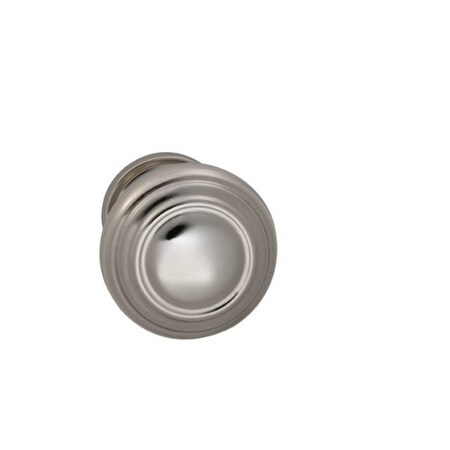 Omnia Knob 1-3/4" Rose Pass 2-3/8" BS T 1-3/4" Doors Bright Nickel 472 472/45B.PA14