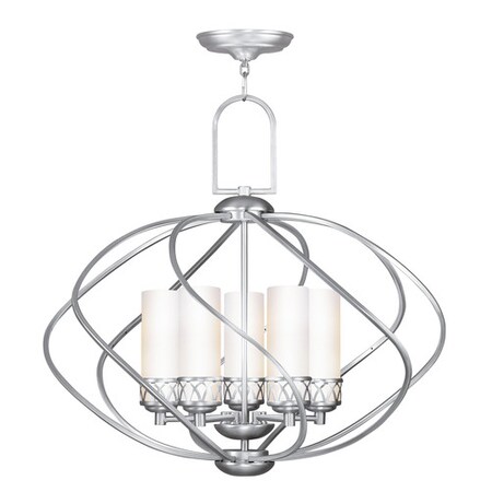 Livex Lighting Westfield 5 Light Brushed Nickel Chandelier 4725-91