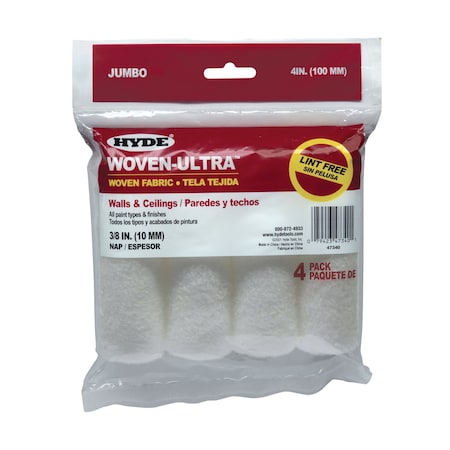 Hyde Mini Jumbo Roller Cov, 4", 3/4" Core, PK4 47340