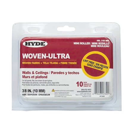 Hyde Woven Ultra(TM) Mini, 3/8" Nap, 4", PK10 47345