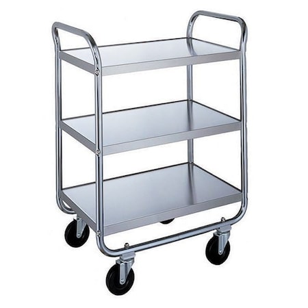 Lakeside Tubular Chrome Frame 3 Shelf Cart; 500 lb Capacity, 15-1/2"x24" 473