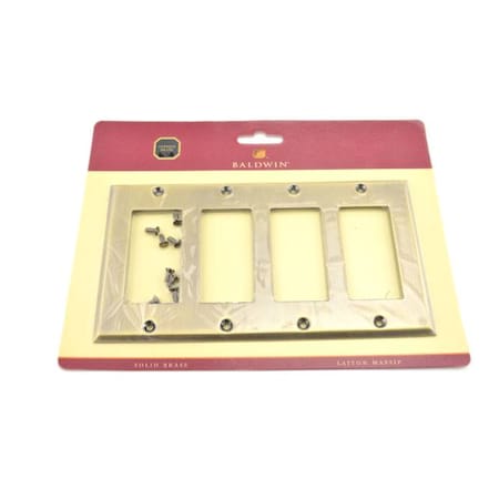 Antique Brass Baldwin 4742050 Quadruple GFCI Beveled Edge Switch Plate Antique Brass Baldwin 4742050 Quadruple GFCI Beveled Edge Switch Plate