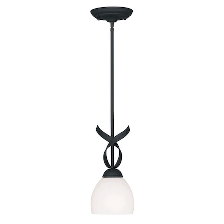 Livex Lighting Brookside 1 Light Black Mini Pendant 4750-04
