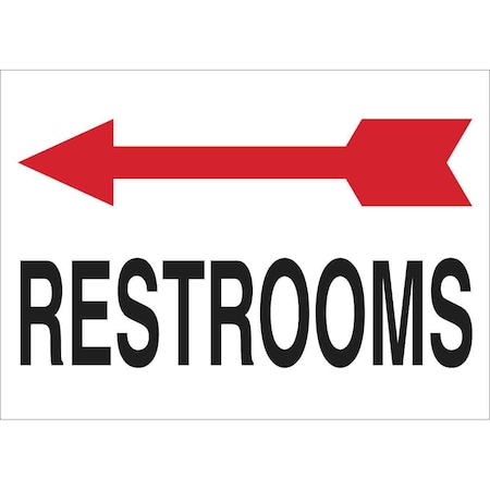 Brady Restrooms, 14" W x 10" H, Rectangle, Plastic, 47551 47551