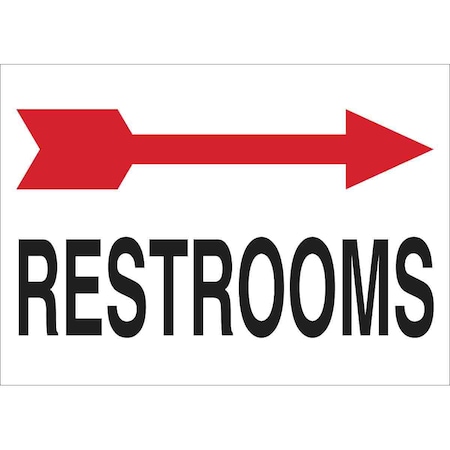 Brady Restrooms, 14" W x 10" H, Rectangle, Plastic, 47540 47540