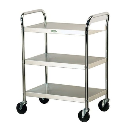 Lakeside Tubular Chrome Frame 3 Shelf Cart; 500 lb Capacity, 15-1/2"x24"-K.D. 479