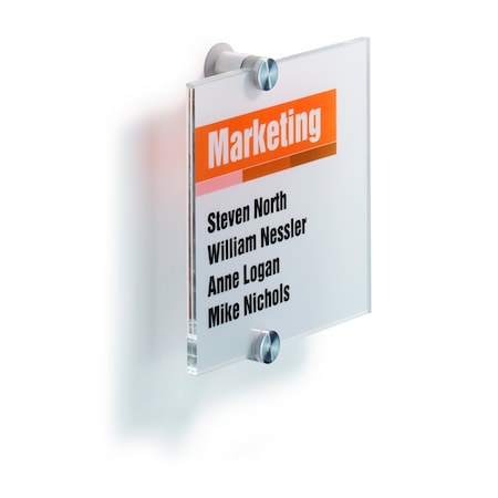 Durable Office Products Crystal Sign, 5-7/8"Wx5-7/8"H 482219