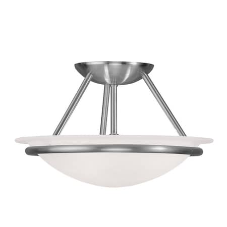 Livex Lighting Newburgh 2 Light Brushed Nickel Ceiling Mount 4823-91