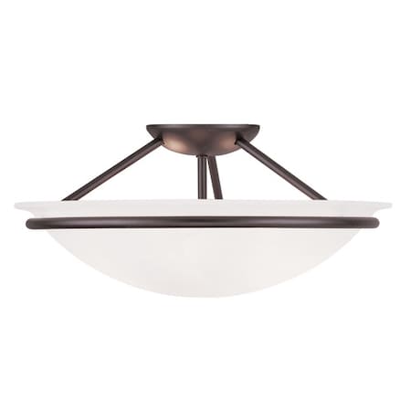Livex Lighting Newburgh 3 Light Bronze Ceiling Mount 4824-07