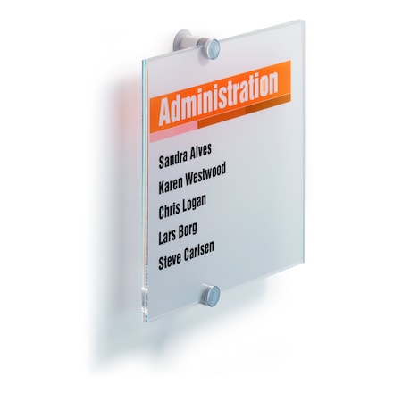 Durable Office Products Crystal Sign, 8-3/8"Wx8-3/8"H 482419