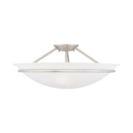 Livex Lighting Newburgh 3 Light Brushed Nickel Ceiling 4825-91
