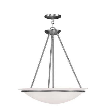 Livex Lighting Newburgh 3 Light Brushed Nickel Pendant 4826-91