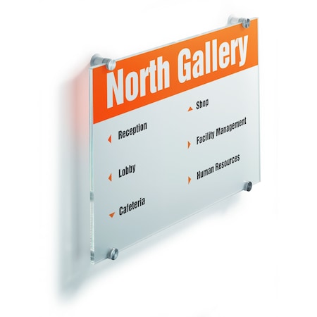 Durable Office Products Crystal Sign, 11-3/4"Wx16-5/8"H 482619