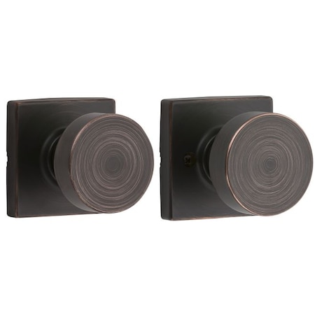 Kwikset Pismo Knob w/Square Rose Passage Lock 720PSKSQT-11P