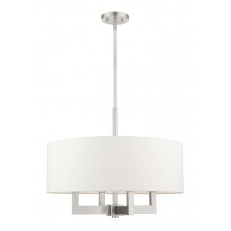 Livex Lighting Brushed Nickel Chandelier, 4 Light 48786-91