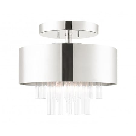 Livex Lighting Polished Nickel Semi Flush, 3 Light 48872-35