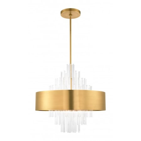 Livex Lighting Natural Brass Pendant Chandelier, 10 Ligh 48876-08