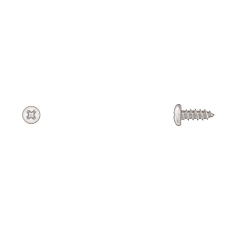 Disco Sheet Metal Screw, #8 x 1/2 in, Zinc Plated Steel Pan Head Phillips Drive 489PK
